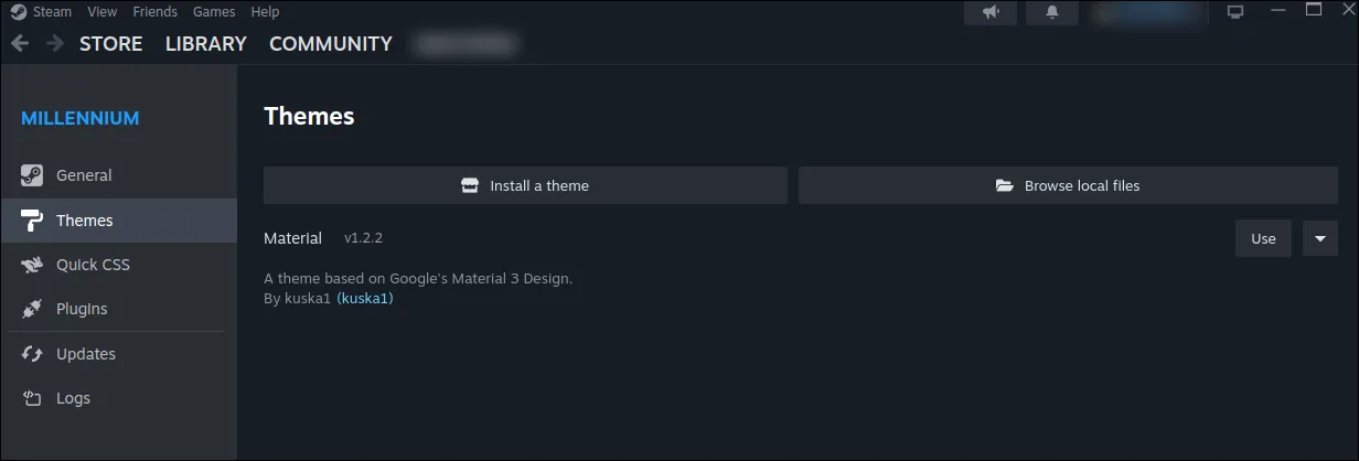 Material-Theme installed but disabled